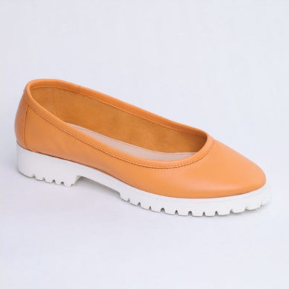 Andrea Carrano Orange Doll Ballerina Rubber Sole Shoes Sz 10 Women